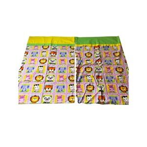 Kids Pillow Case Safari Zoo Animal Curtains Kid Nursery Lion Panda Tiger Purple